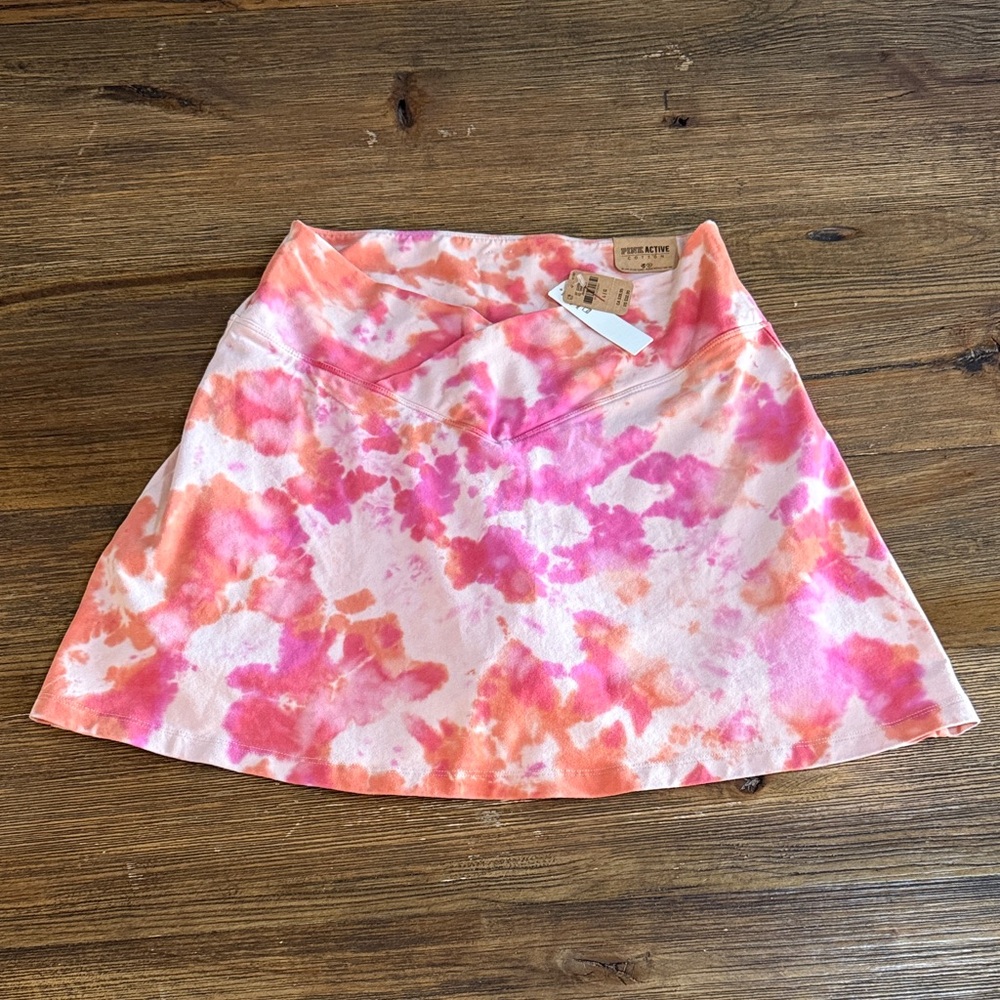 PINK Victoria's Secret Pink and Orange Tie-Dye Skort. High waist V crossover - Picture 1 of 11